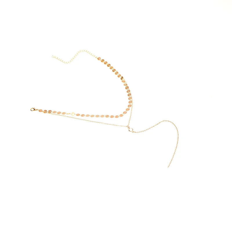 Silver Aura Layered Lariat Necklace