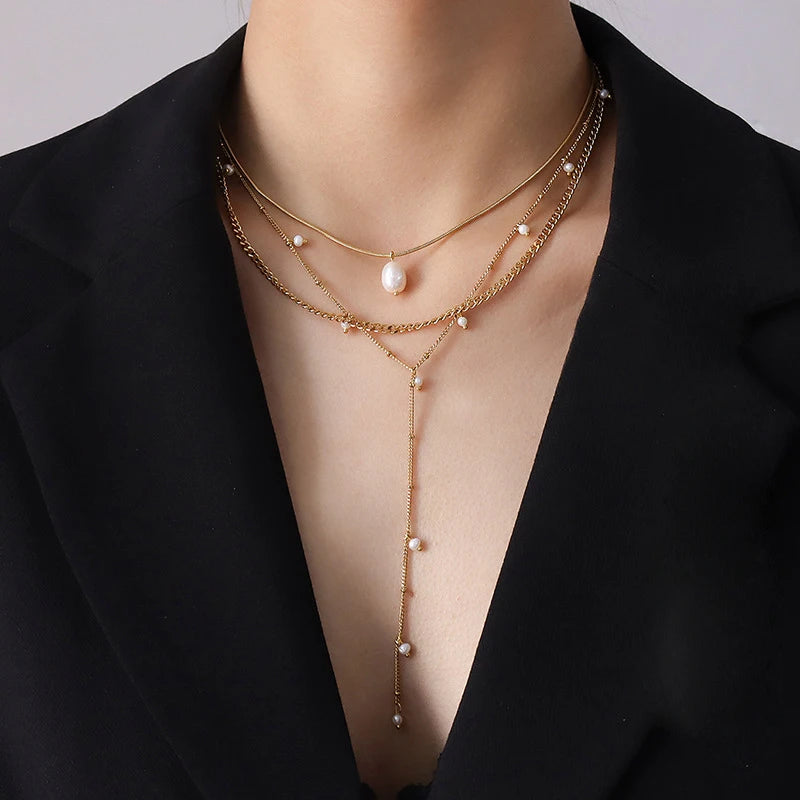 Pearl Luxe Droplet Necklace