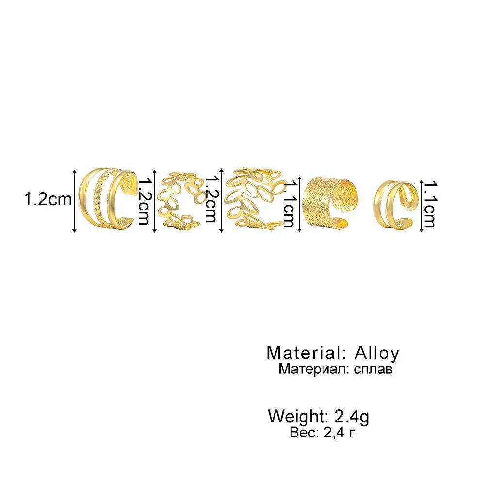 Aurelia Luxe Ear Cuff Set – 5PCS