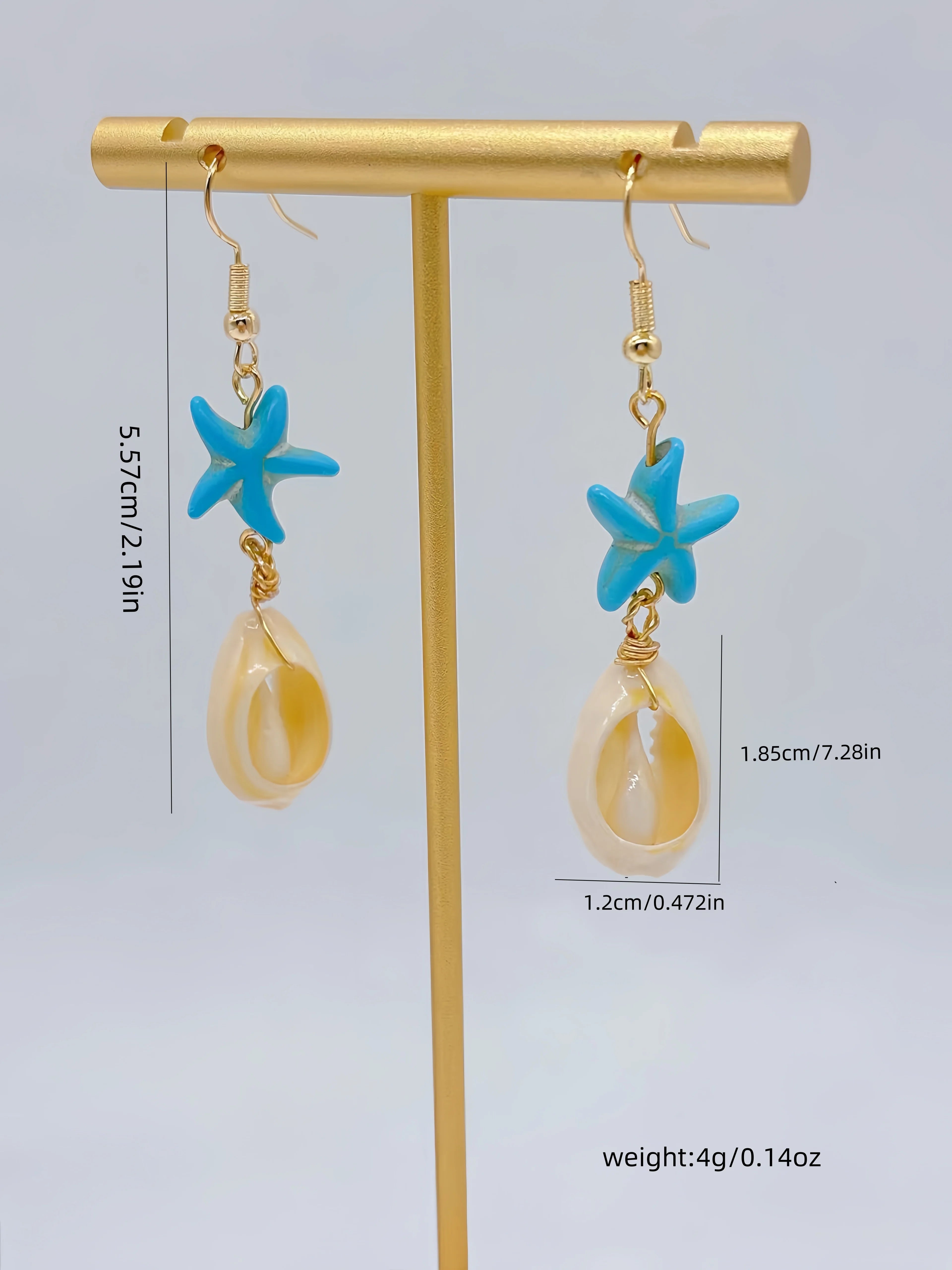 Ocean Breeze Starfish Shell Earrings