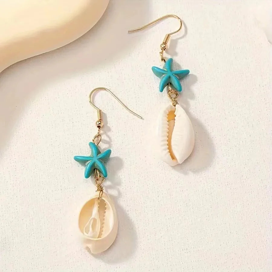Ocean Breeze Starfish Shell Earrings