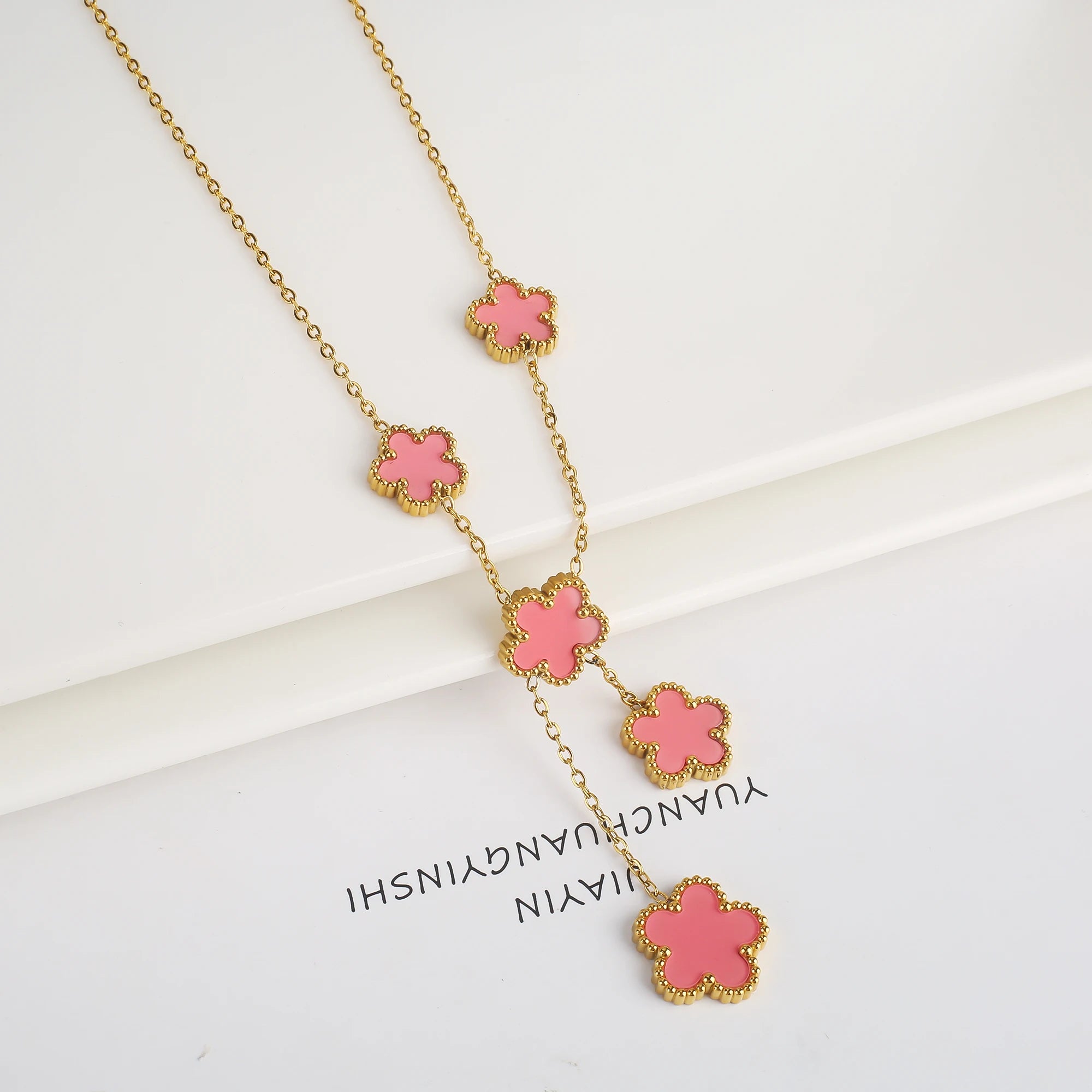 Hot Sale Stainless Steel Laser Five Leaf Flower Petal Adjustable Clover Bracelet Classic for Woman Girl Brand Jewelry Party Gift