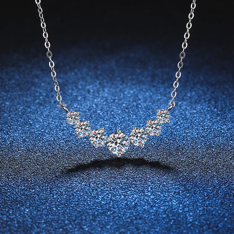 Luxe Moissanite Crescent Necklace