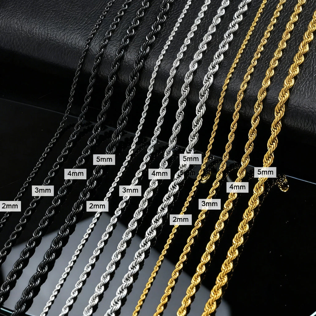 Ropes Long Necklace for Men Women - Titan Rope Chain™ – Waterproof & Fade-Resistant