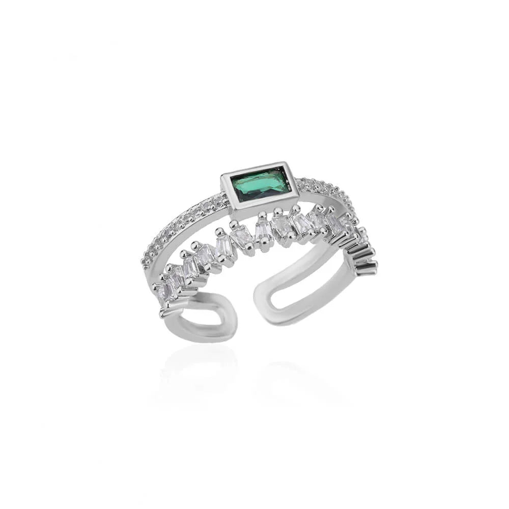 Emerald Grace Twin-Band Ring