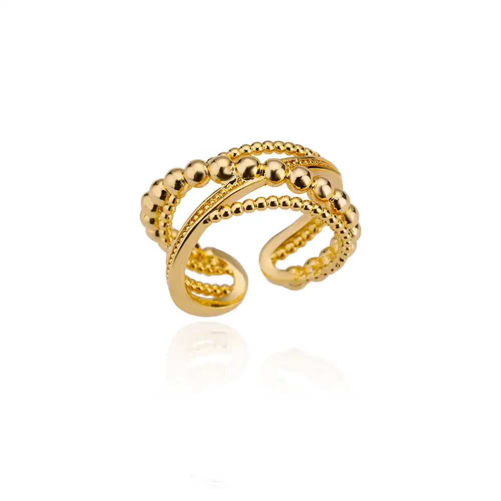 Royal Bloom Crystal Ring - 18k gold plating