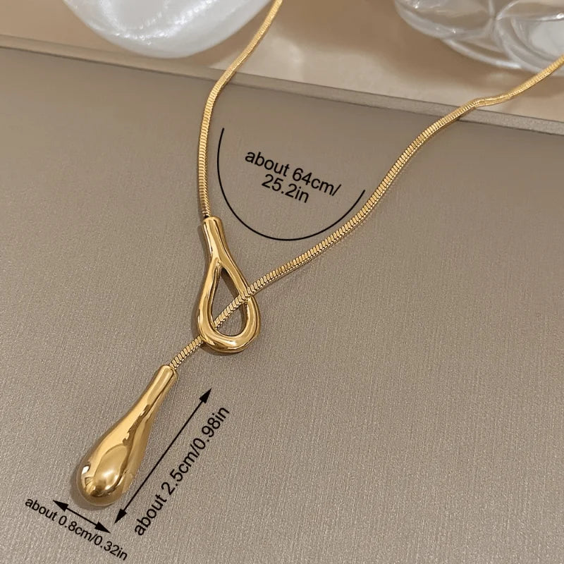 Luxe Droplet Lariat Necklace