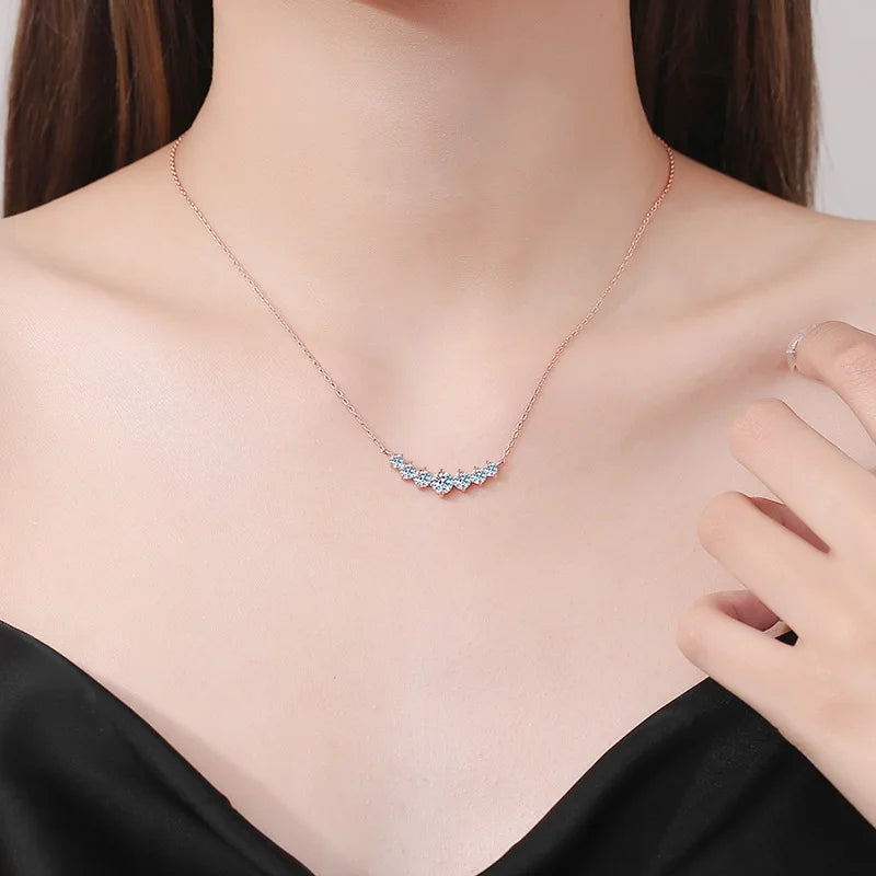 Luxe Moissanite Crescent Necklace
