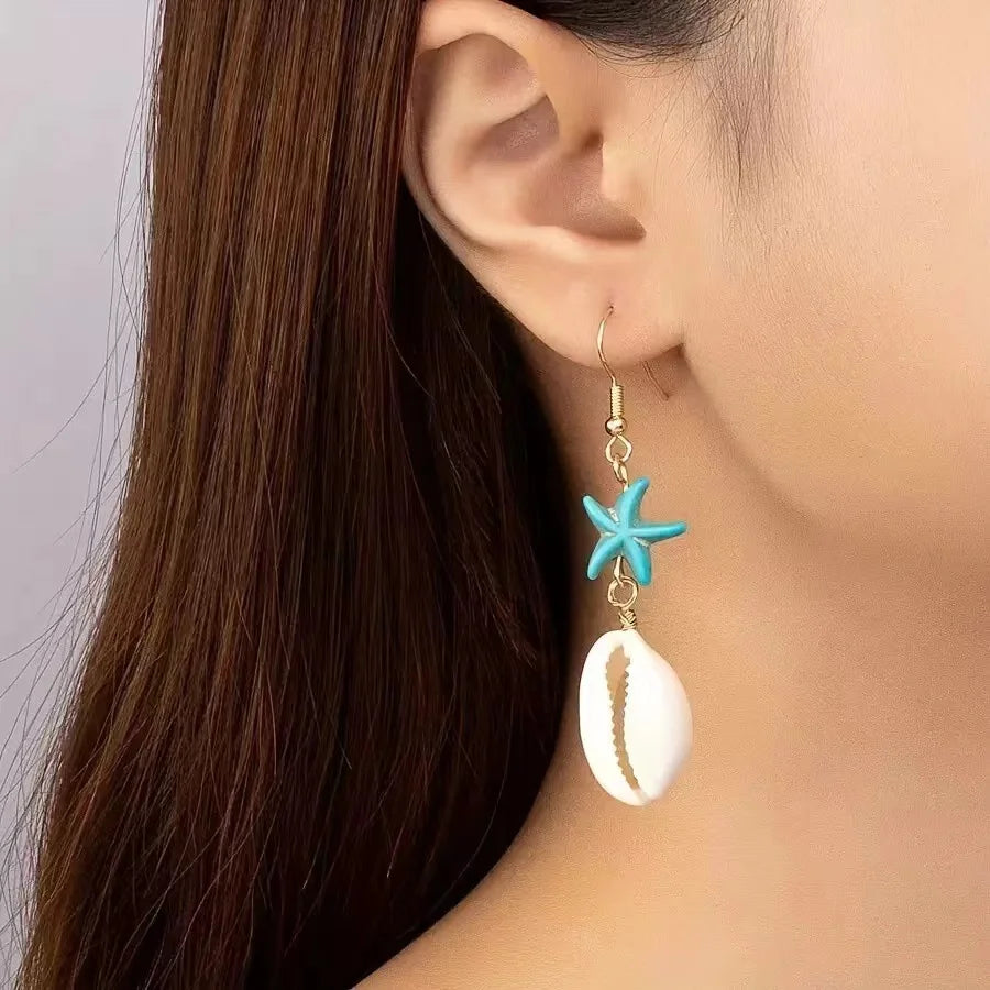 Ocean Breeze Starfish Shell Earrings