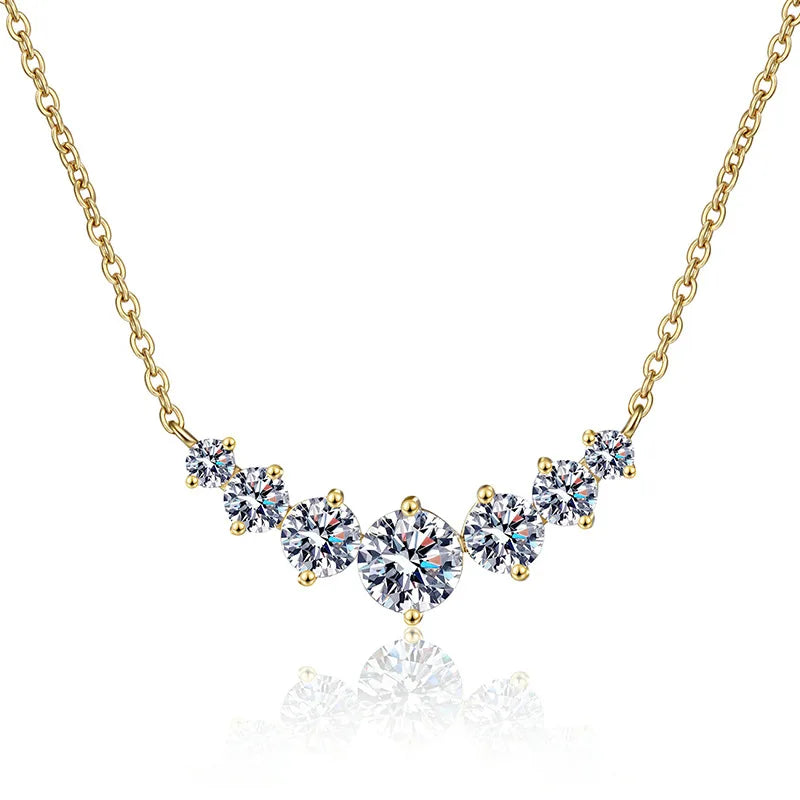 Luxe Moissanite Crescent Necklace
